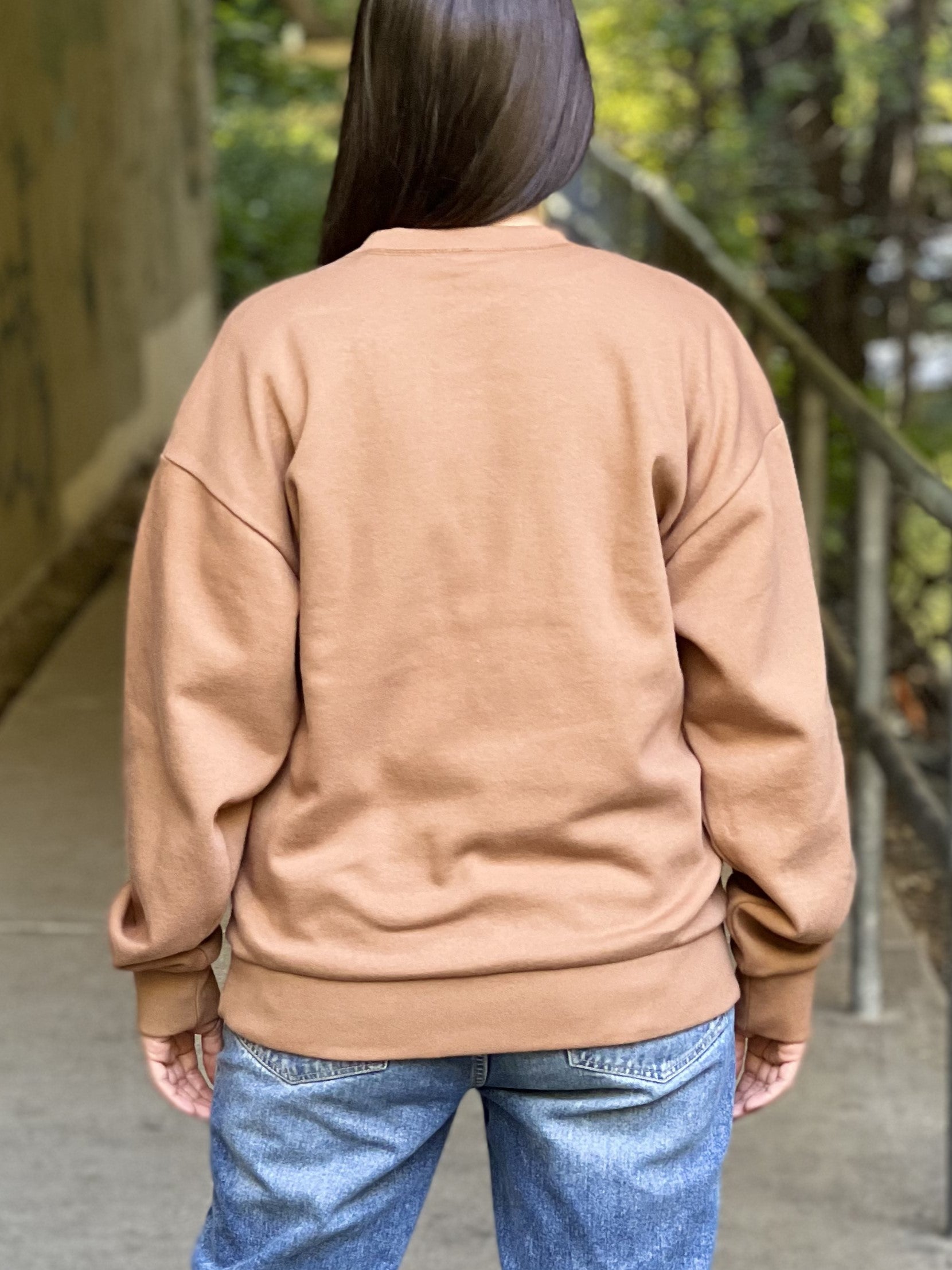 Oversized brown outlet sweatshirt